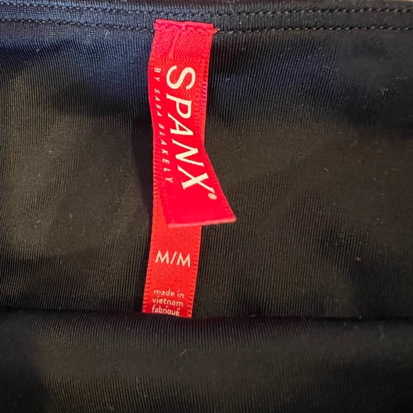 SPANX Faux Leather Moto Leggings Size M Black - Picture 9 of 9